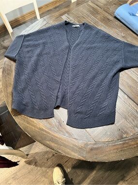Natural Reflections Navy Textured Knit Cardigan